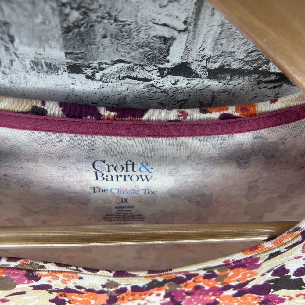 EUC Croft & Barrow Multicolor Floral Blouse Size 1X - Picture 4 of 16